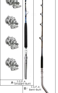 CUSTOM IGFA SERIES TROLLING ROD AND REEL COMBOS WITH ACCURATE ATD REELS