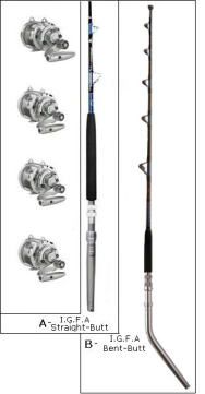 CUSTOM IGFA SERIES TROLLING ROD AND REEL COMBOS WITH ACCURATE ATD