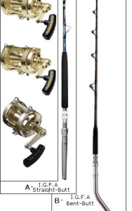 CUSTOM IGFA SERIES TROLLING ROD AND REEL COMBOS WITH ALUTECNOS ALBACORE REELS