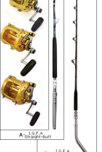 CUSTOM IGFA SERIES TROLLING ROD AND REEL COMBOS WITH PENN INTERNATIONAL V REELS