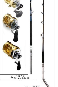 CUSTOM IGFA SERIES TROLLING ROD AND REEL COMBOS WITH SHIMANO TIAGRA REELS
