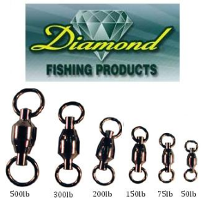 DIAMOND FISHING PRODUCTS BALL BEARING SWIVELS - 6PK