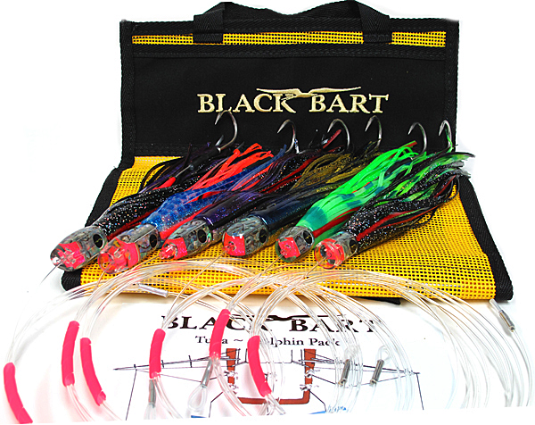 BLACK BART TUNA / DOLPHIN RIGGED 6 PACK 20-50LB TACKLE