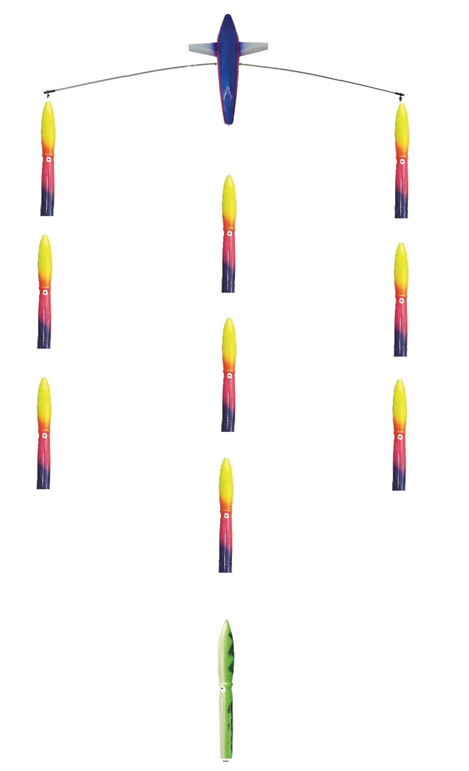 36in Titanium Bird Bar w/ 10-13" Squid