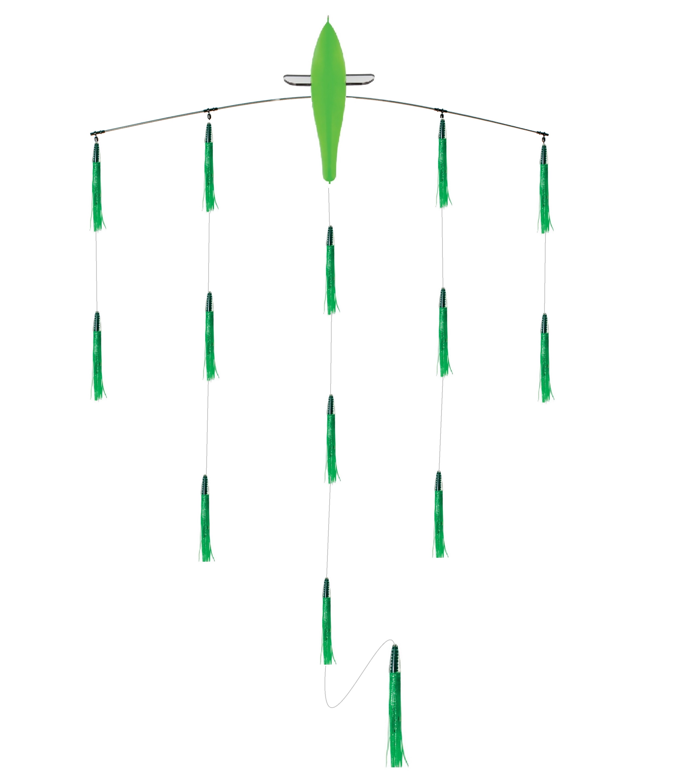 Lot of 5 Custom Offshore Tackle Daisy Chains Tuna Mahi Green