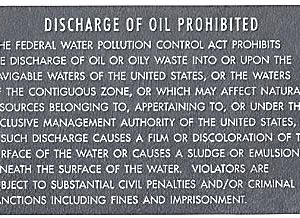 U.S.C.G. BOAT PLACARD - OIL