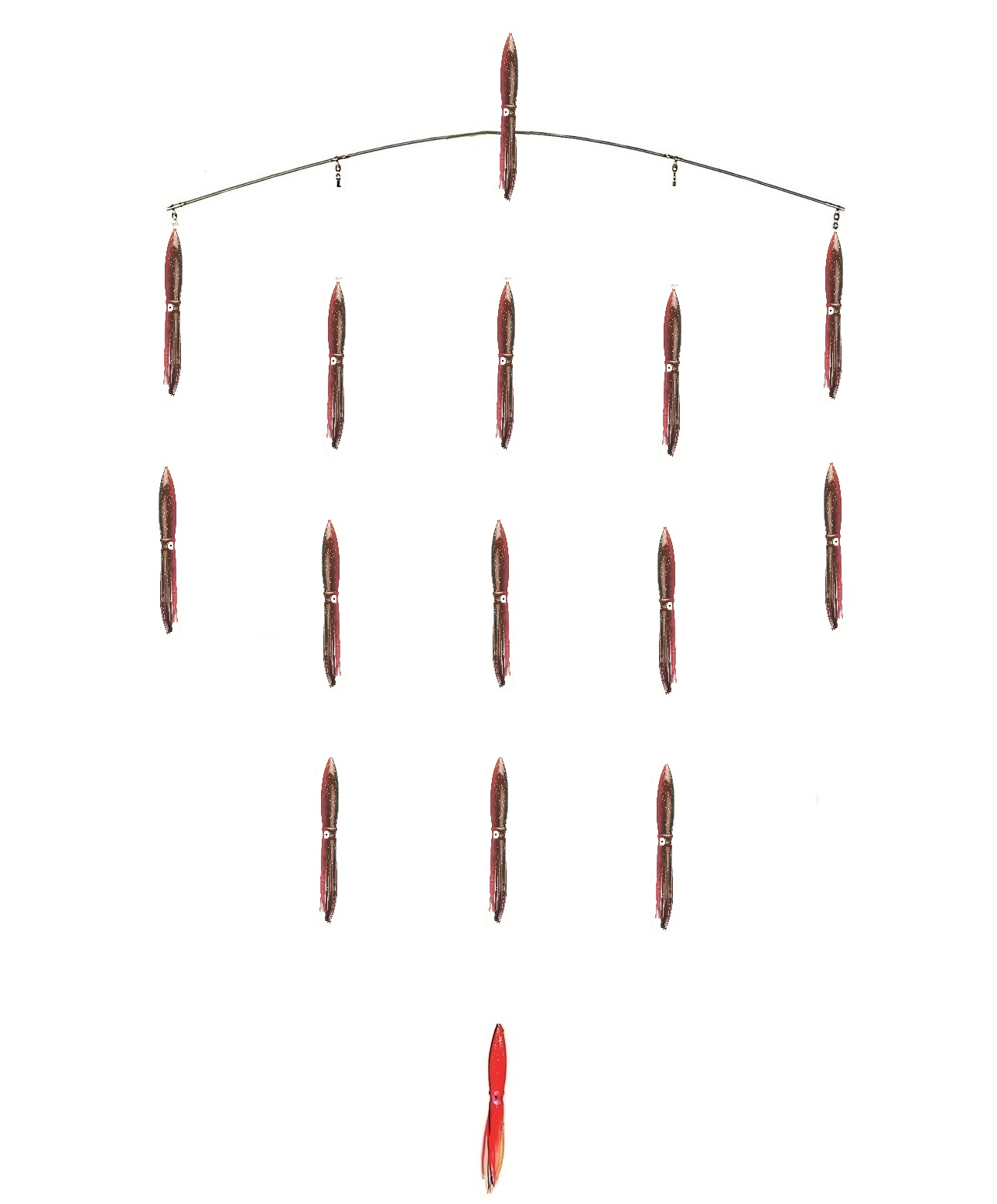 Custom 48in Spreader Bar w/ 15×9″ Squid