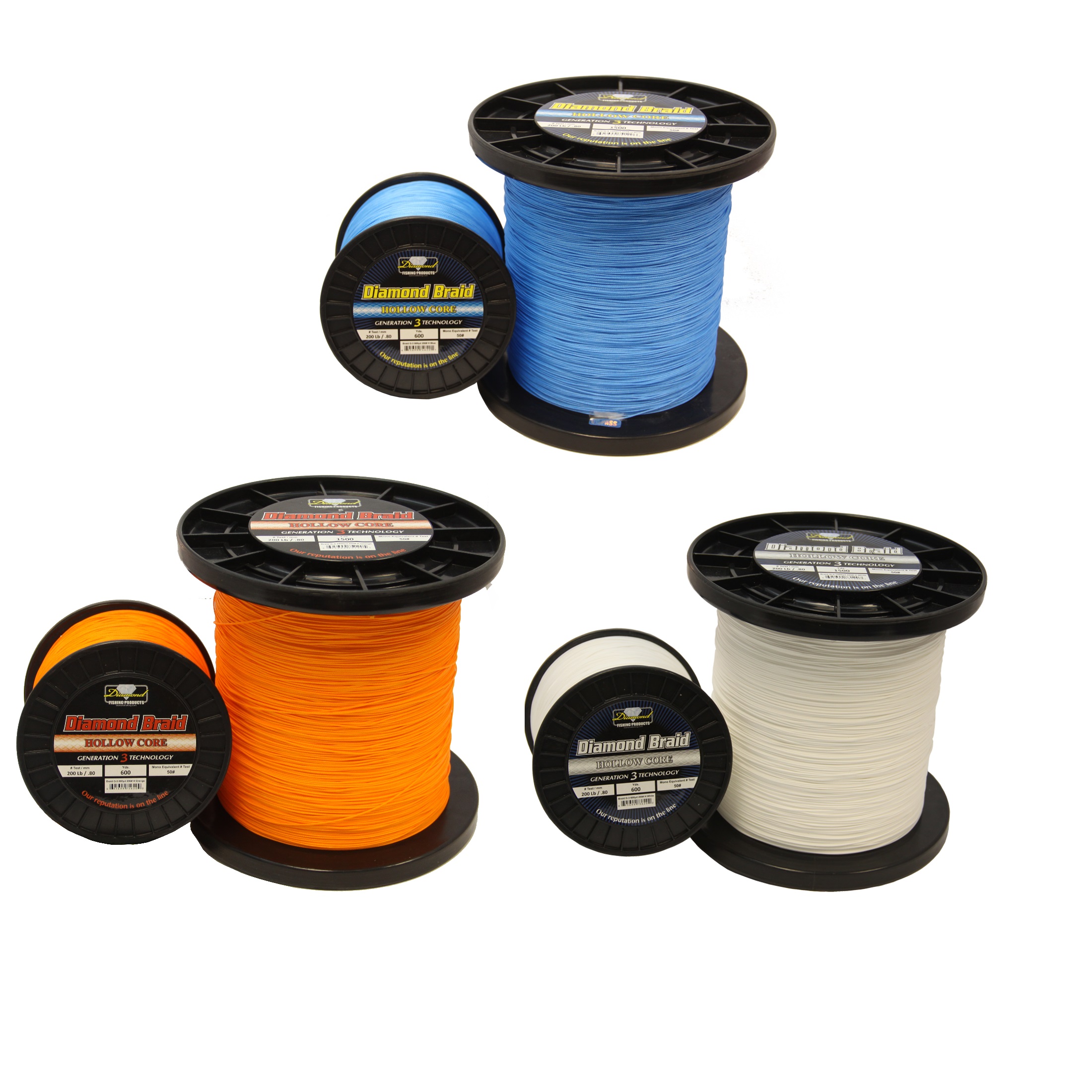 Diamond Braid Generation 3 Hollow Core 3000yd Spools - Fisherman's Outfitter
