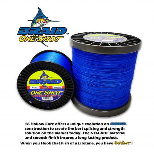 BRAID ONE SHOT 16X HOLLOW CORE BRAID - 600 YARD SPOOLS