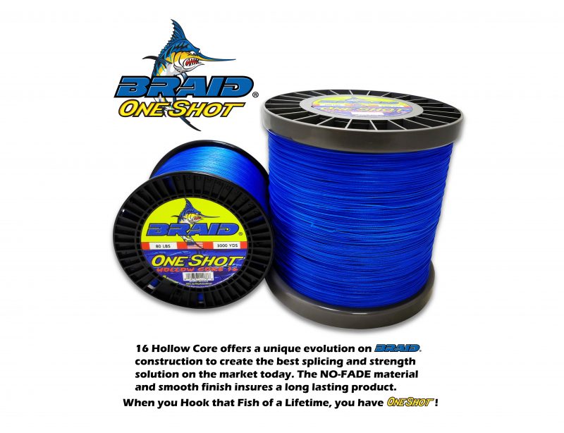 BRAID ONE SHOT 16X HOLLOW CORE BRAID - 600 YARD SPOOLS