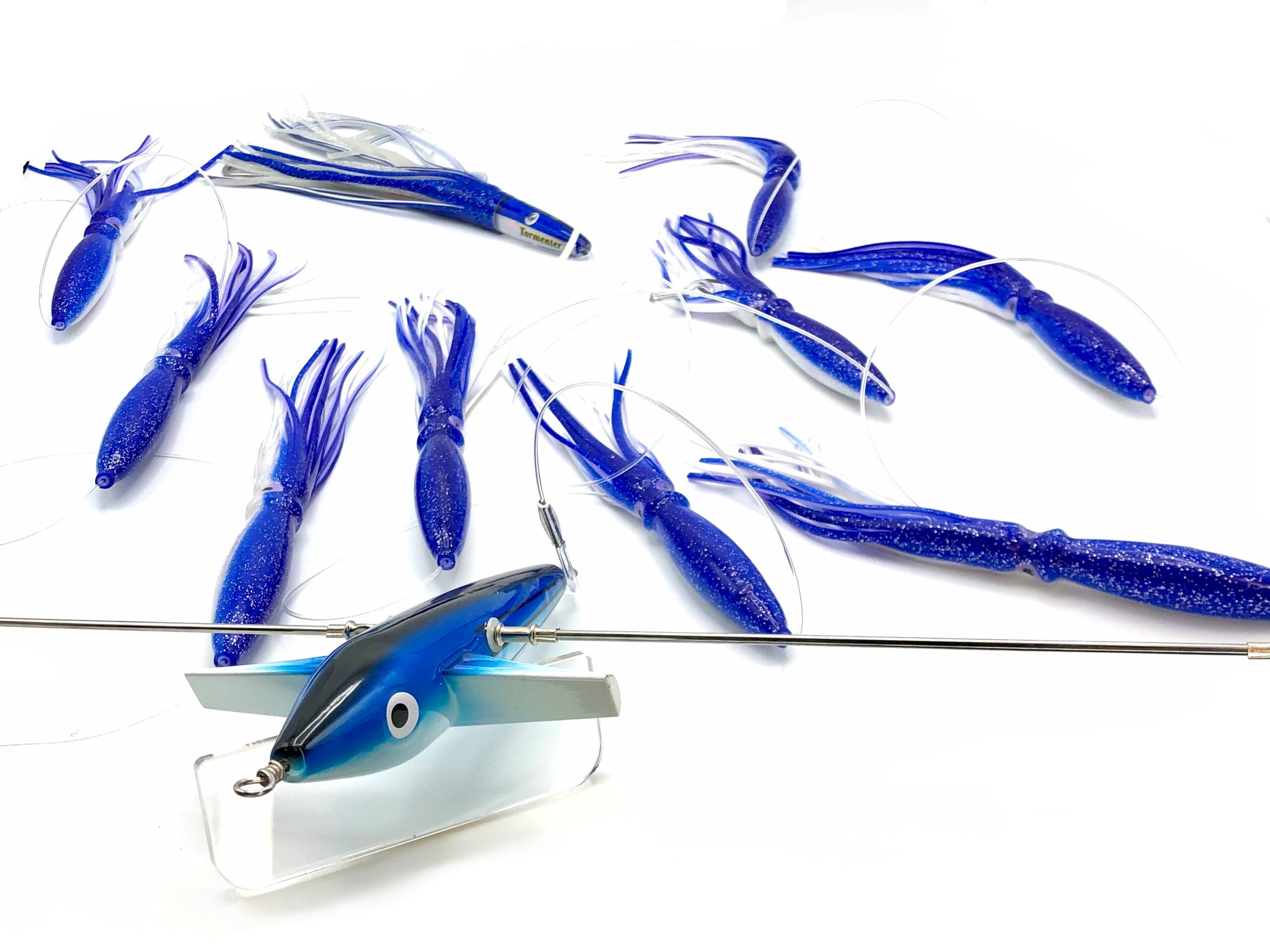 19in Tormenter Sidewinder Directional Spreader Bars - Blue/White