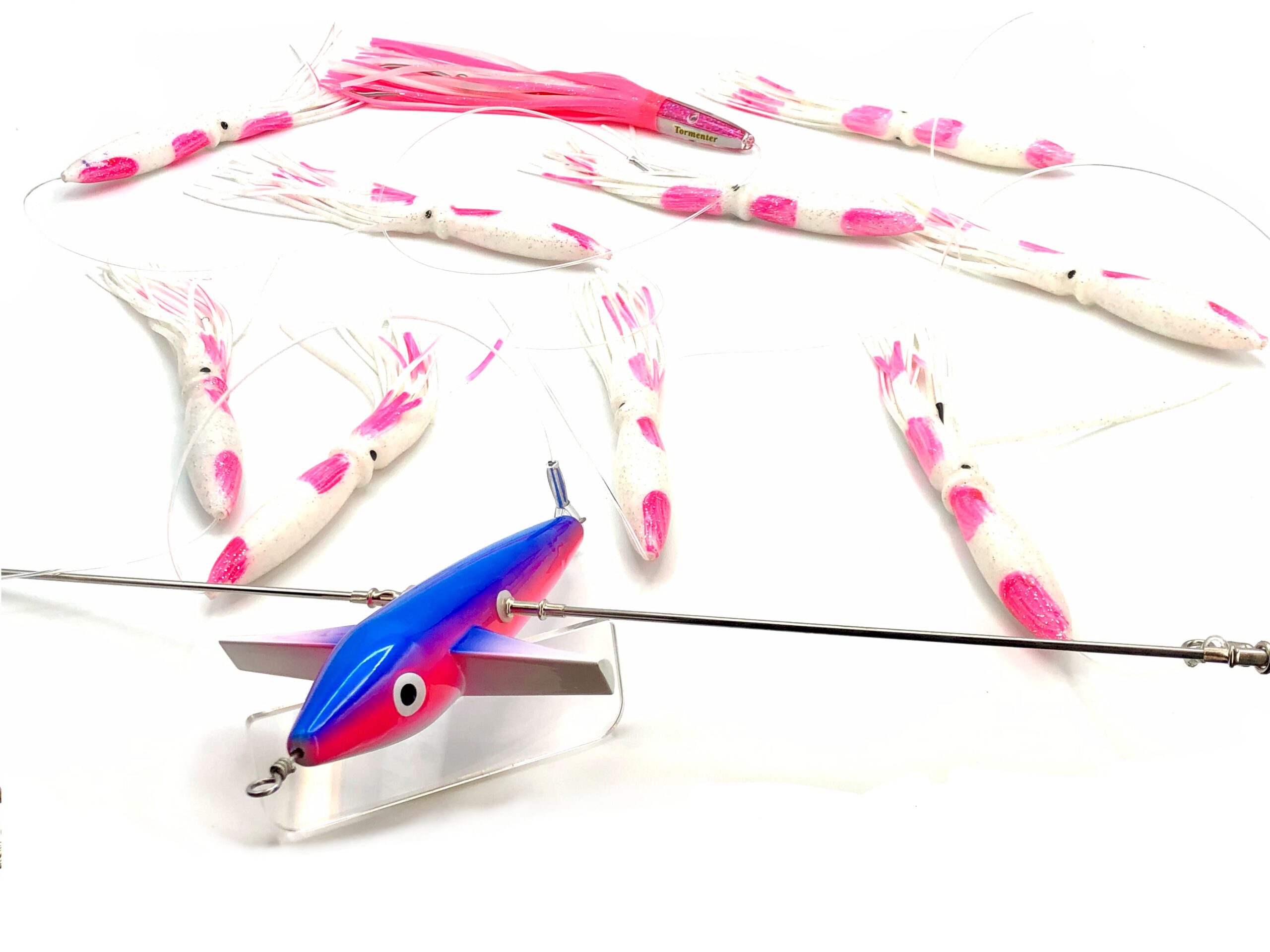 19in Tormenter Sidewinder Directional Spreader Bars - Pink/White