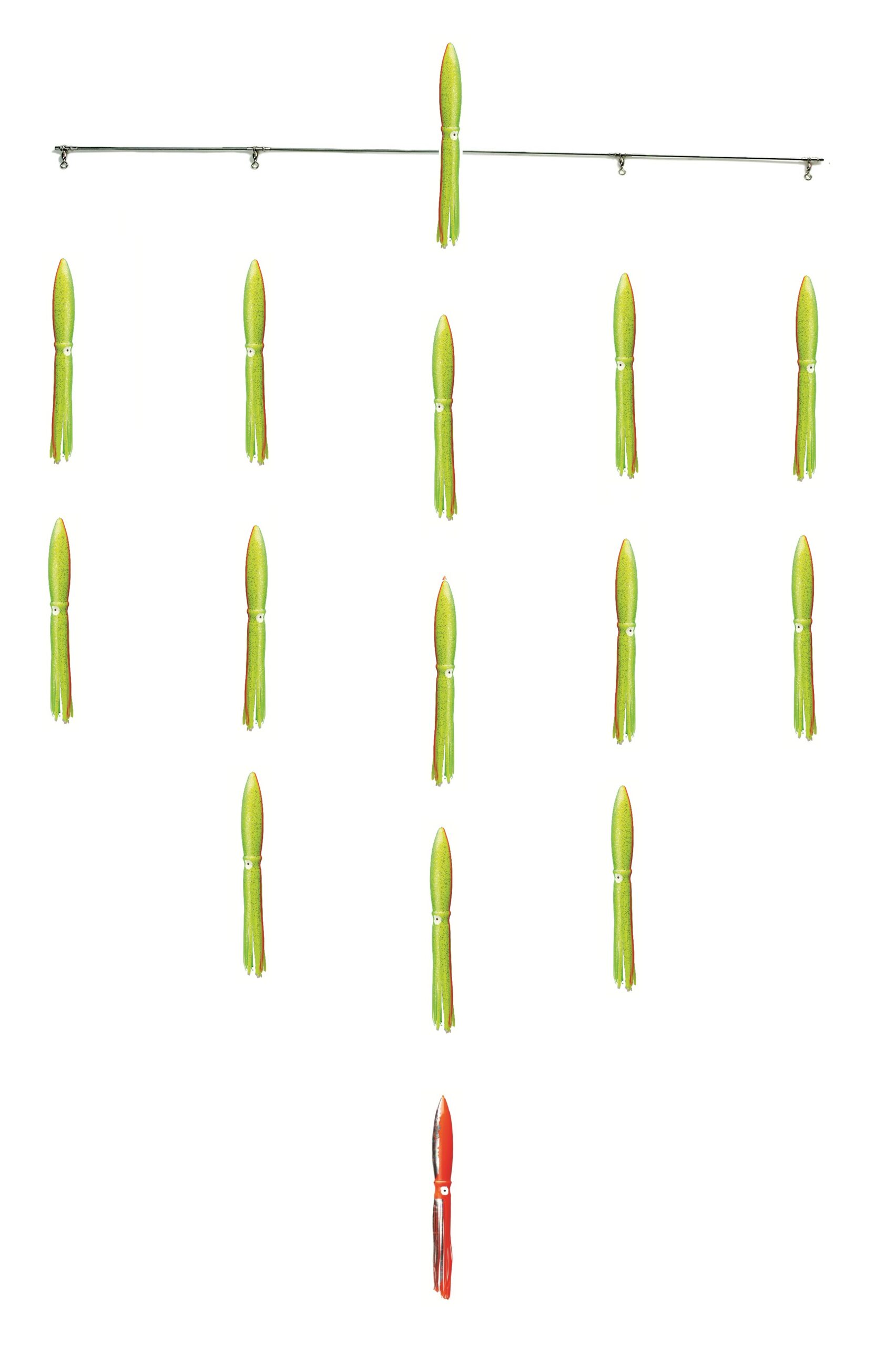 Custom 36in Floating Spreader Bar w/ 15 x 9in Squid